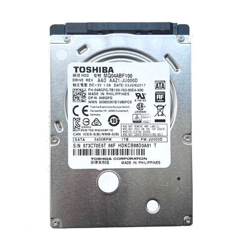 NOTEBOOK HARD DISK TOSHIBA 1TB 2.5″ SATA
