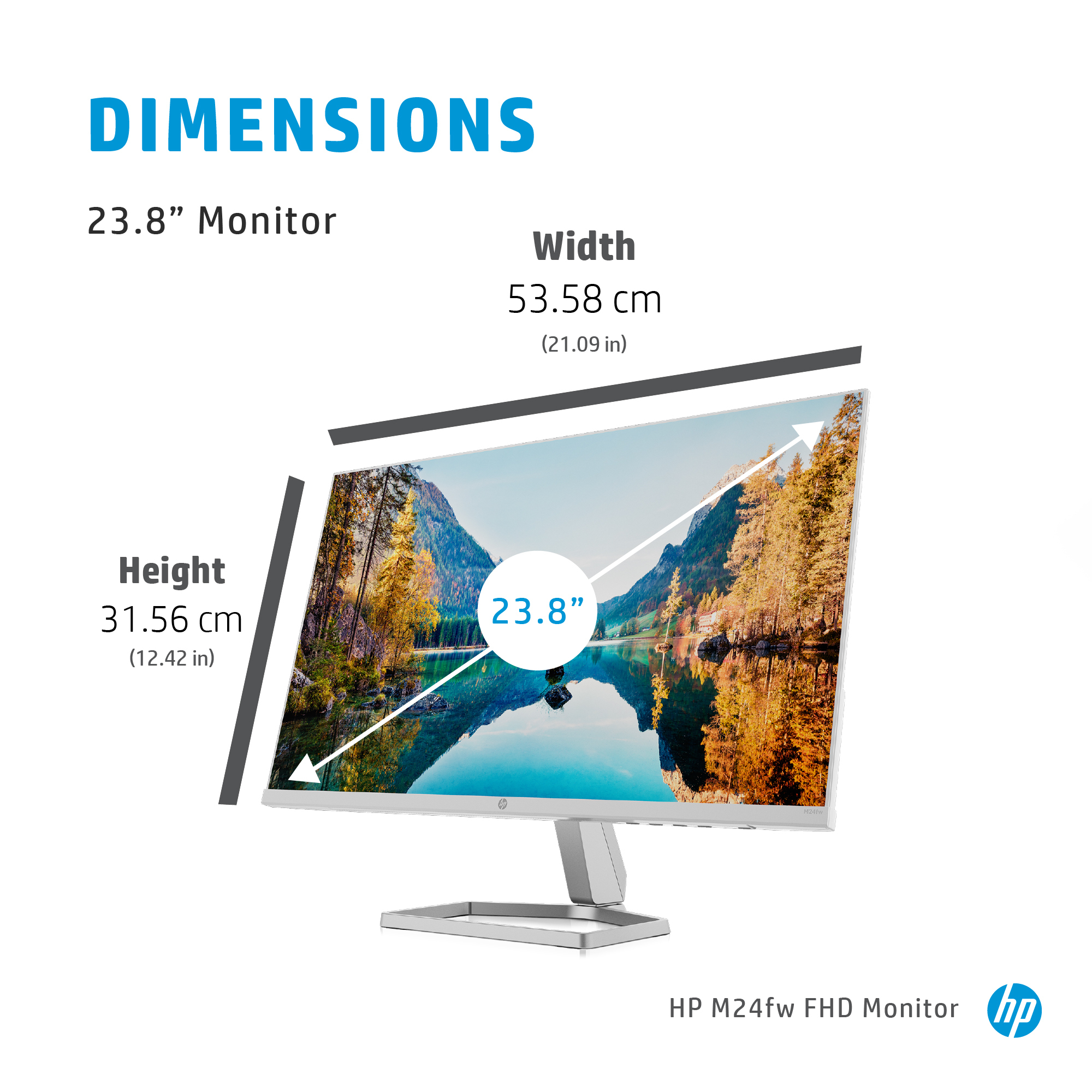 44-12 HP M24FW 24″ Slim LED Monitor White - product image