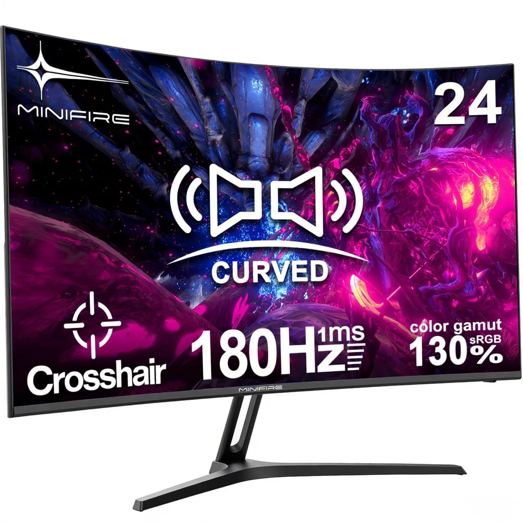 61U5qnNzWDL MINIFIRE MFG24C1 Gaming Curved 24″ Monitor