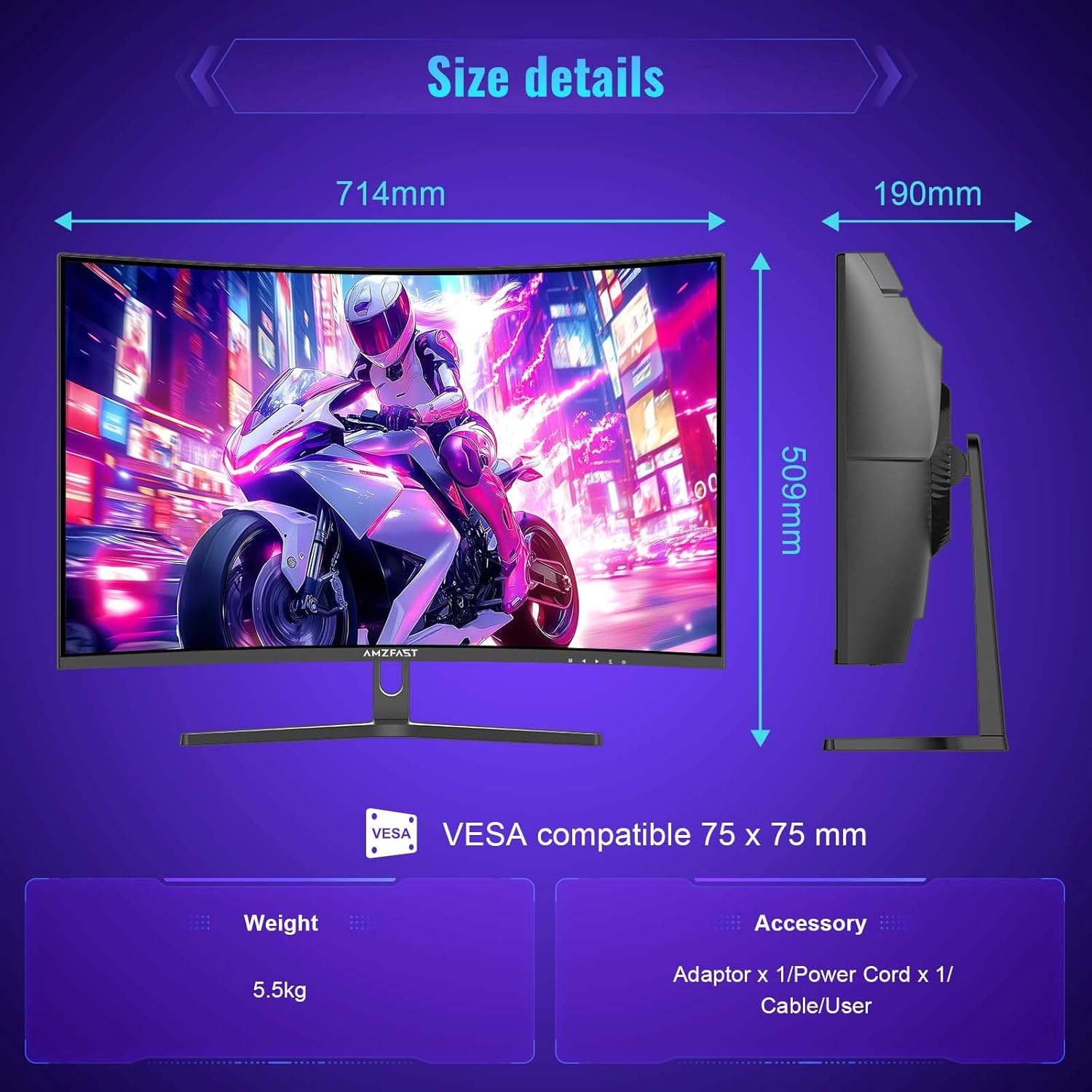 715Kw6dfdGL_AC_SL1500_ Amazon AMZG32C3Q 32" Curved Gaming Monitor - product image