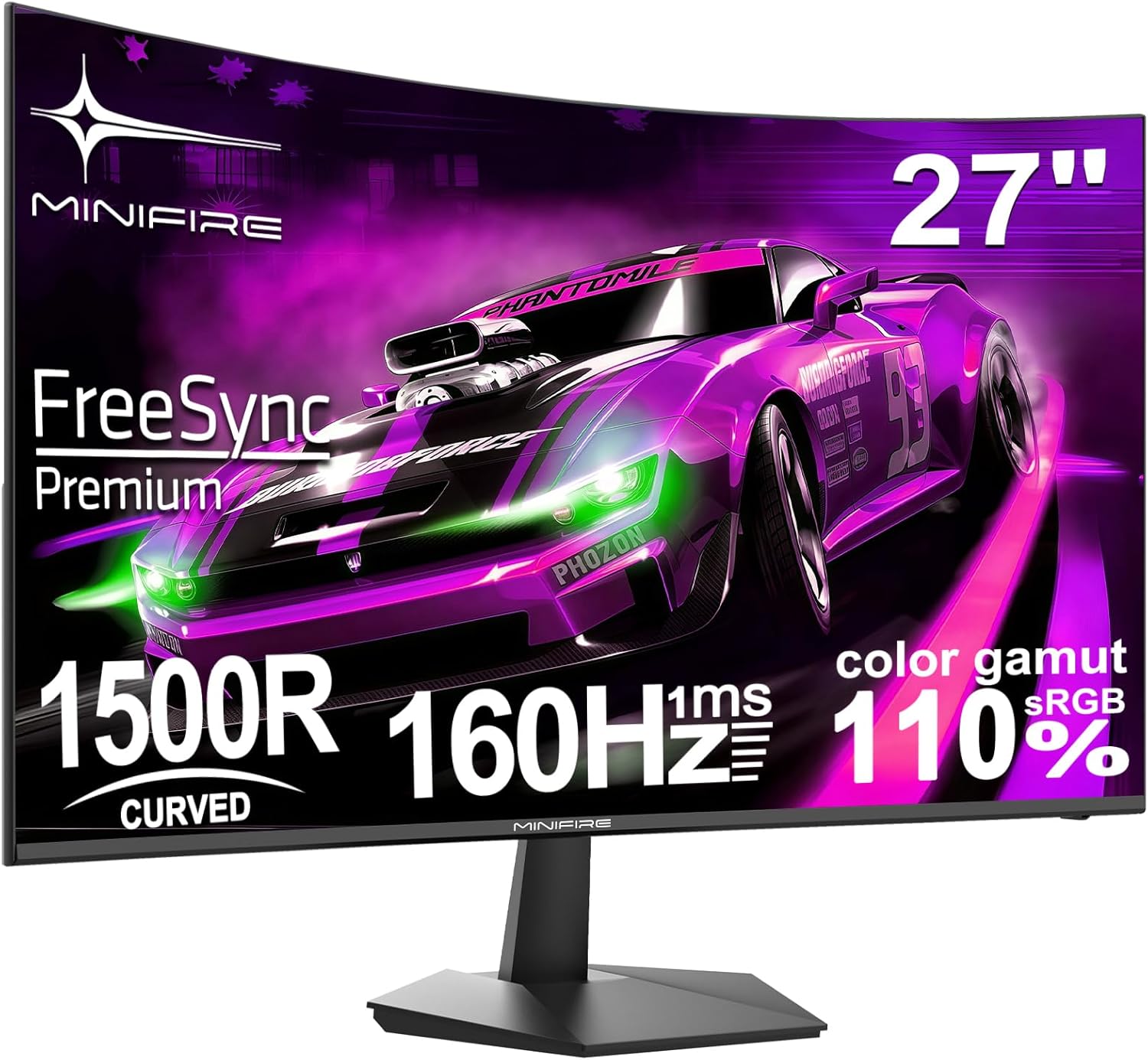 71Pxvrk1pvL_AC_SL1500_ MINIFIRE MFG27C1L 27″ Curved Gaming Monitor