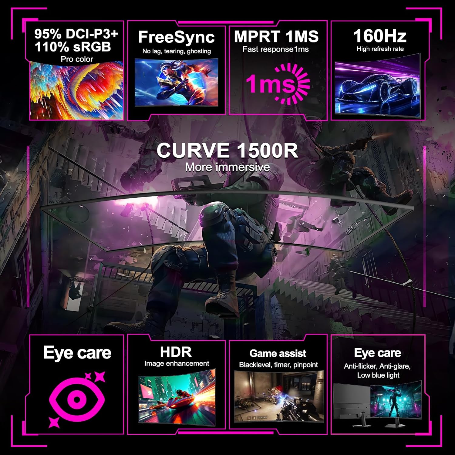 813-pu7iL0L_AC_SL1500_ MiniFire MFG27C1L 27" Curved Gaming Monitor - product image