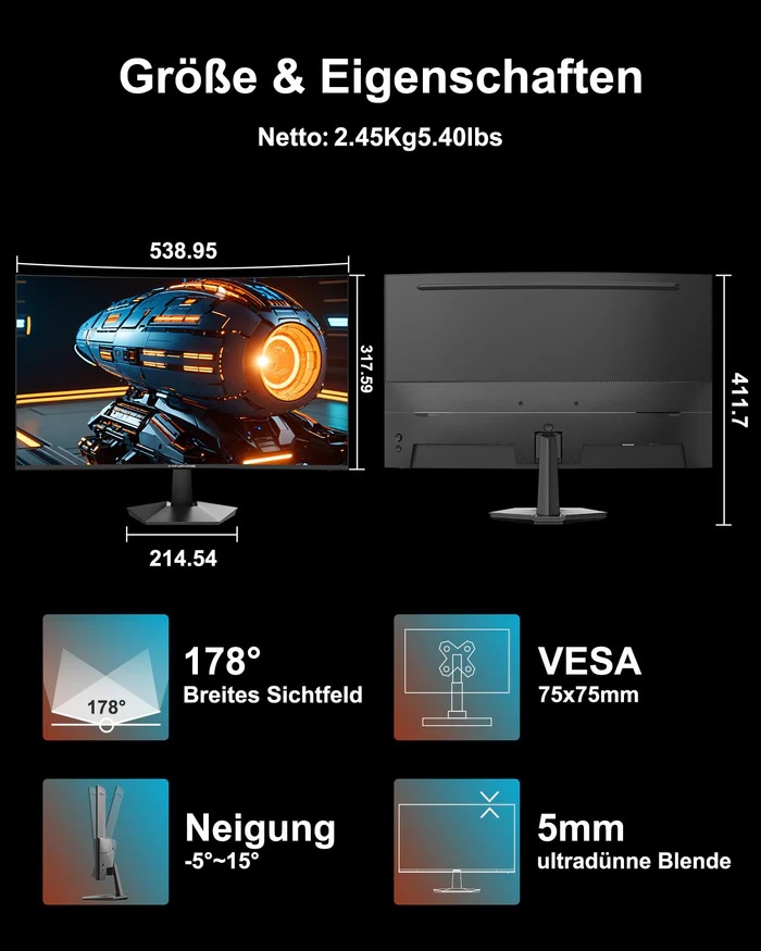 HJKGK MiniFire MF24C1 Curved 24" Monitor - product image