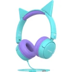 Promate HD Stereo KidSafe Wired Headset, Aqua